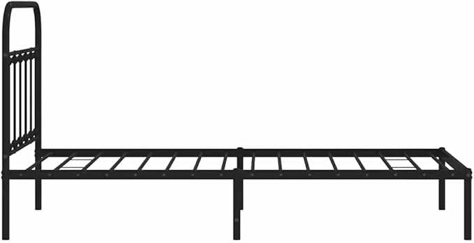 Bed Frame Black Powder-Coated Steel Twin Bed Frame Rectangular headboard Bedroom Furniture for Living Room