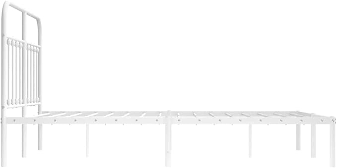 Bed Frame White Steel Double Bed Frame Rectangular Durable headboard Bedroom Furniture for Bedroom
