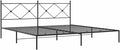 vidaXL Bed Frame Black Powder-Coated Steel Double Bed Bed Frame