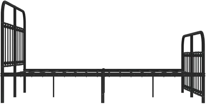 Bed Frame Black Powder-Coated Steel Double Bed Bed Frame headboard Bedroom Furniture for Living Room