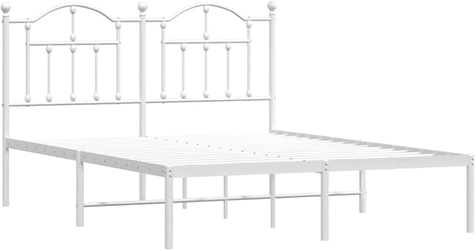 Bed Frame White Powder-Coated Steel Double Bed Frame Bedroom Decor Bedroom Furniture for bedrooms