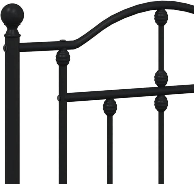 Bed Frame Black Powder-Coated Steel Hotel Bed Frame Bedroom Furniture for Studies 55.1 x 78.7 in