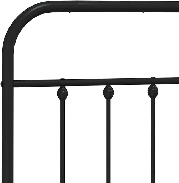 Bed Frame Black Powder-Coated Steel Queen Bed Frame headboard for Living Room 59.1x78.7 in
