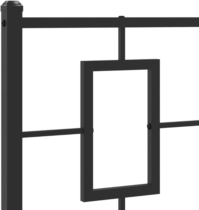 vidaXL Metal Single Bed Frame - Black Steel with Headboard/Footboard, Metal Slats, Bedroom Furniture, 39.4"x78.7" Compatibility