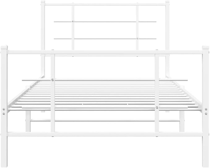 Modern Metal Bed Frame with Storage, White Platform Bed with Breathable Design for Enhanced Airflow and Comfort, Durable Sturdy Structure for Adults and Guest