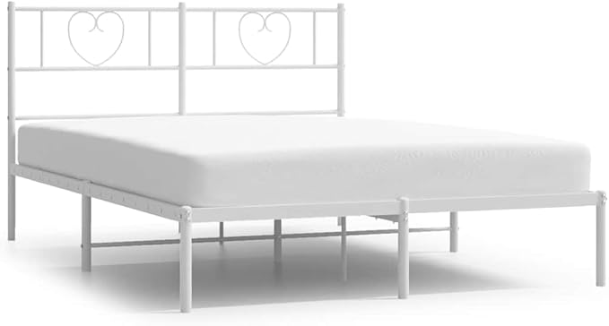 Classic Elegant Bed Frame with Robust Metal Construction, Reinforced Slats, Under-Bed Storage, and Supportive Headboard – No Box Spring Required