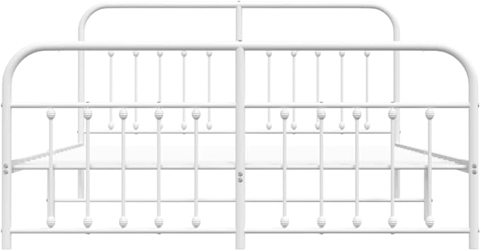 Bed Frame White Steel Double Bed Frame Rectangular Industrial headboard Bedroom Furniture for Bedroom