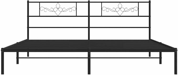 Modern Full Bed Frame with Underbed Storage | Powder-Coated Steel Construction | Minimalist Black Design for Contemporary Bedroom | Easy Assembly with Screwdriver