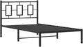 vidaXL Metal Bed Frame with Headboard, Single Bed Base Furniture, Bed Platform for Bedroom, Guest Bed, Modern Style, Black 39.4"x78.7"