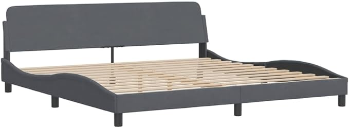 Light Gray Velvet Bed Frame with Storage, Modern Single Size Upholstered Platform for Small Spaces Dark Gray, 77.9 x 85.8 x 29.3 in