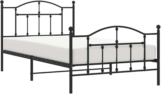 Bed Frame Black Powder-Coated Steel Twin Bed Frame Rectangular Bedroom Furniture Bedroom Decor for bedrooms