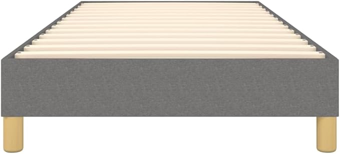 Bed Frame Dark Grey Fabric (100% Polyester), Plywood, Engineered Wood Single Bed
