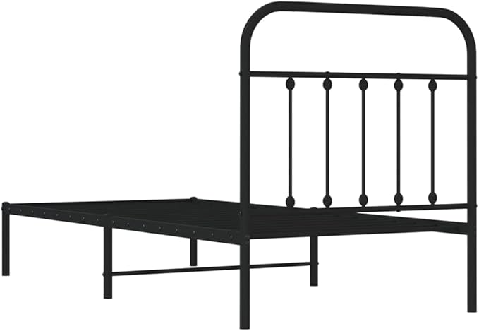 Bed Frame Black Powder-Coated Steel Twin Industrial Bed Frame headboard Bedroom Furniture for Guest Room