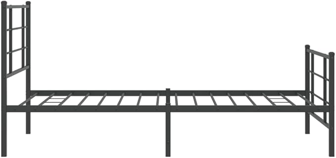 Black Metal Bed Frame with Powder-Coated Steel, Modern Design for Single Occupants, Durable Sturdy Construction, Compact 39.4 x 78.7 Inches, Easy Assembly for Bedroom