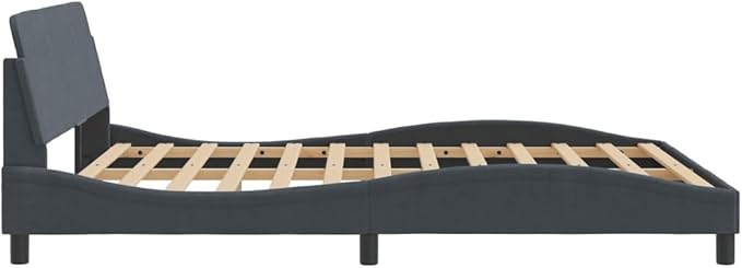 Light Gray Velvet Bed Frame with Storage, Modern Single Size Upholstered Platform for Small Spaces Dark Gray, 61.8 x 85.8 x 29.3 in
