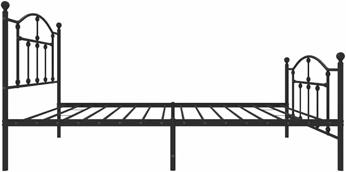 Bed Frame Black Powder-Coated Steel Twin Bed Frame Rectangular Bedroom Decor Bedroom Furniture for Hotels