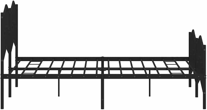 Traditional King Size Metal Bed Frame with Classic Black Powder-Coated Finish, Durable Steel Construction for Stable Support, Fits Standard King Mattress, Easy