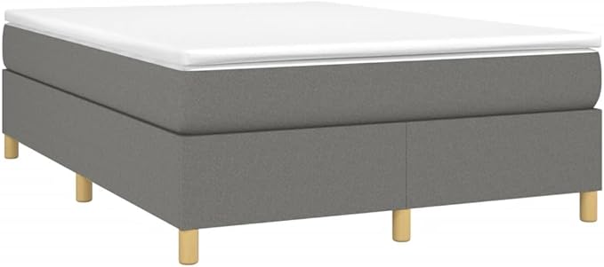 Bed Frame Dark Gray Bed Frame Furniture for Hotel Apartment 100% Polyester Fabric, Plywood, Engineered Wood