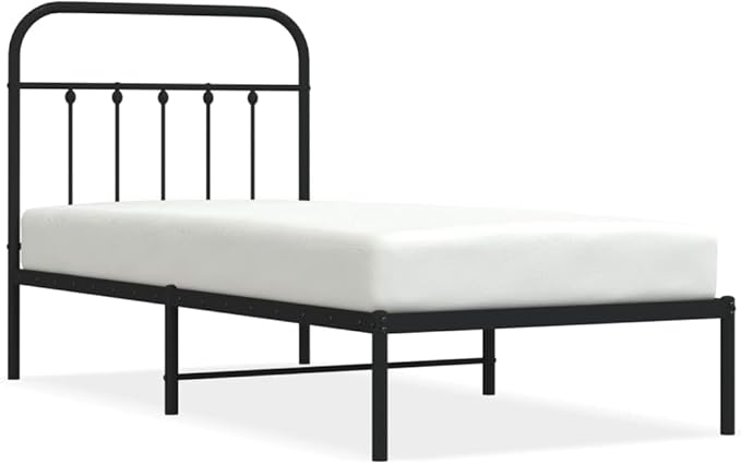 Bed Frame Black Steel Twin Bed Frame Rectangular Industrial Bedroom Furniture headboard for Bedroom
