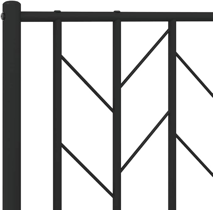 Bed Frame Black Powder-Coated Steel King Bed Frame Rectangular Easy Assembly for Bedroom