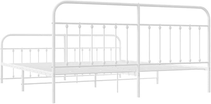 Bed Frame White Powder-Coated Steel Full Industrial Bed Frame Bedroom Furniture headboard for Bedroom