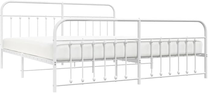 Bed Frame White Powder-Coated Steel Full Industrial Bed Frame Bedroom Furniture headboard for Bedroom