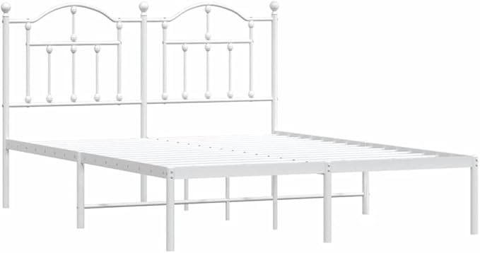 Bed Frame White Powder-Coated Steel King Size Bed Frame Bedroom Decor Bedroom Furniture for Hotels