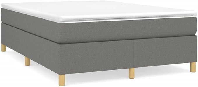 Bed Frame Dark Gray Fabric (100% Polyester), Plywood, Engineered Wood Furniture