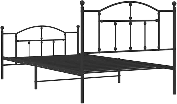 Bed Frame Black Powder-Coated Steel Twin Bed Frame Rectangular Bedroom Furniture Bedroom Decor for bedrooms