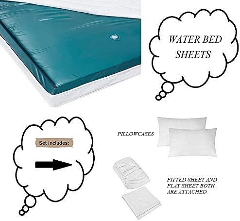 Ready To Rest King/California King Waterbed Sheets, 4 Piece Attached Sheet Set, Fits 18 Inch Deep Mattress, Brushed Microfiber, Ultra Soft and Lightweight (Burgundy)