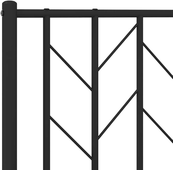 Bed Frame Black Powder-Coated Steel Single Bed Frame Easy Assembly for Bedroom