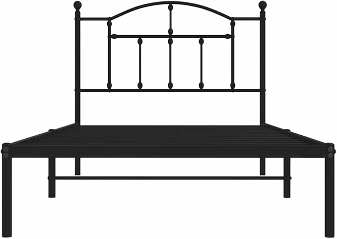 Bed Frame Black Powder-Coated Steel Single Bed Frame Bedroom Furniture Bedroom Decor for Hotels