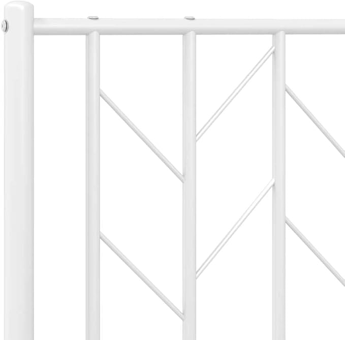 Bed Frame White Steel Single Bed Frame Rectangular Frame for Bedroom