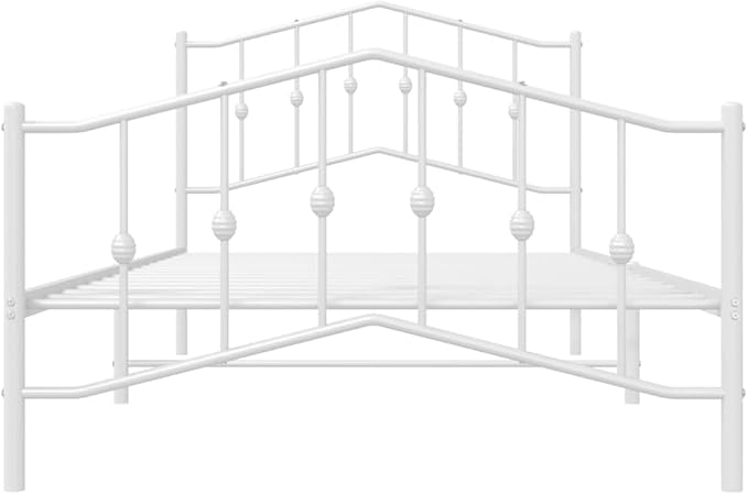 Stylish White Metal Twin Bed Frame with Classic Design - Durable Powder-Coated Steel Structure for Modern Bedrooms and Guest Rooms, 39.4 x 78.7 Inches