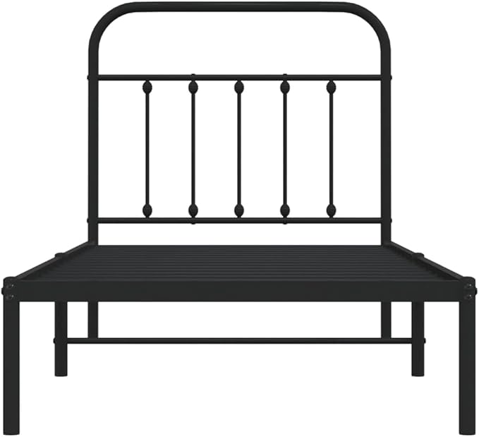 Bed Frame Black Steel Twin Bed Frame Rectangular Industrial Bedroom Furniture headboard for Bedroom