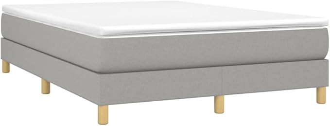 Bed Frame Light Grey Single Bed Furniture for Hotel Bedroom 100% Polyester Fabric, Plywood, Engineered Wood