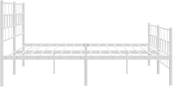 Modern White Metal Bed Frame Queen Size 72 x 84in Heavy Duty Steel Platform with Center Support for Bedroom Guest Room Dorm | Contemporary Low Profile | No Box Spring Needed