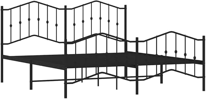 Modern Double Bed Frame with Sturdy Powder-Coated Steel, Spacious 72x84 Inch Design for Comfortable Sleep and Easy Assembly, Black Finish for Contemporary Bedroom Decor