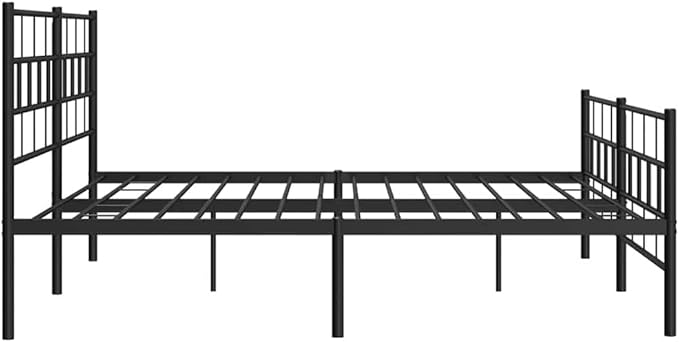86" x 74" Black Full Metal Bed Frame, Modern Platform Design, Heavy-Duty Powder-Coated Steel, 35" H Ample Under-Bed Storage, Noise-Free Support for Bedroom and Guest Room
