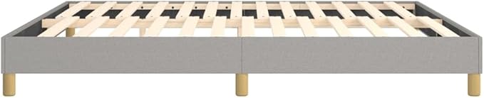 Bed Frame Light Grey Furniture 100% Polyester, Plywood, Engineered Wood