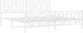 vidaXL Bed Frame White Powder-Coated Steel Full Bed Frame Rectangular