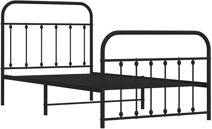 Bed Frame Black Powder-Coated Steel Twin Bed Frame Rectangular Bedroom Furniture headboard for Bedroom