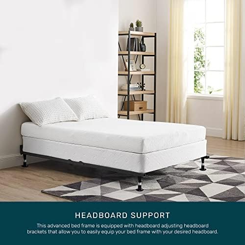 Greaton, Advanced Steel Bed Frame with Extension Glide | Re-Rolled Rail Steel Provides Strength and Durability, Double Riveted Steel Legs, Canoe Clips to Secure Cross Arms, Fits Twin XL