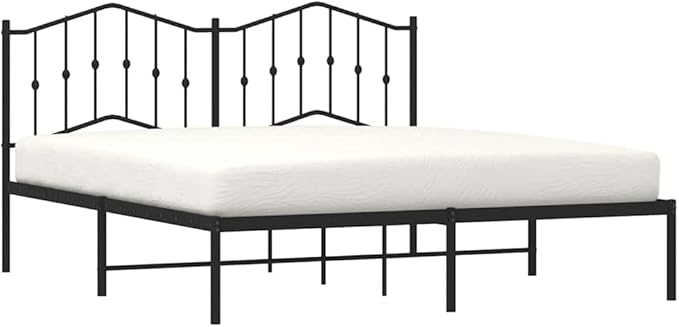King Size Metal Bed Frame with Powder-Coated Steel, Sleek Modern Design for Master and Guest Rooms, Durable and Easy to Clean