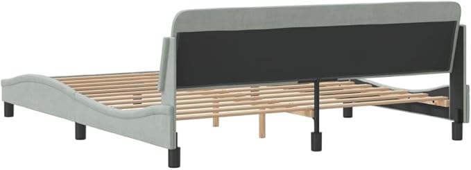 Light Gray Velvet Bed Frame with Storage, Modern Single Size Upholstered Platform for Small Spaces Light Gray, 74.0 x 90.9 x 29.3 in