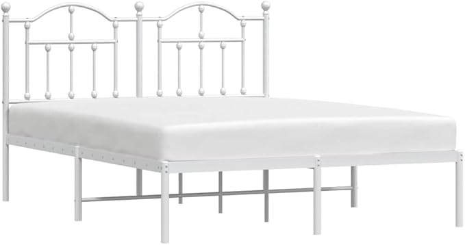 Bed Frame White Powder-Coated Steel King Size Bed Frame Bedroom Decor Bedroom Furniture for Hotels