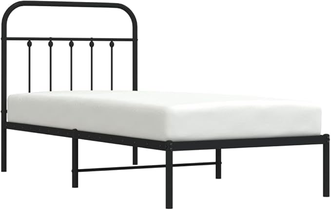 Bed Frame Black Steel Twin Bed Frame Rectangular Industrial Bedroom Furniture headboard for Bedroom
