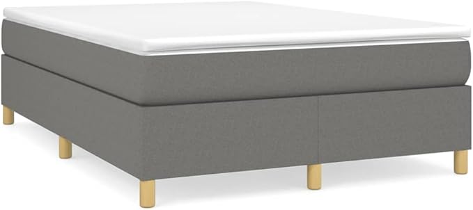 Bed Frame Dark Gray Bed Frame Furniture for Hotel Apartment 100% Polyester Fabric, Plywood, Engineered Wood
