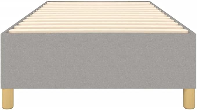 Bed Frame Light Grey Furniture 100% Polyester, Plywood, Engineered Wood