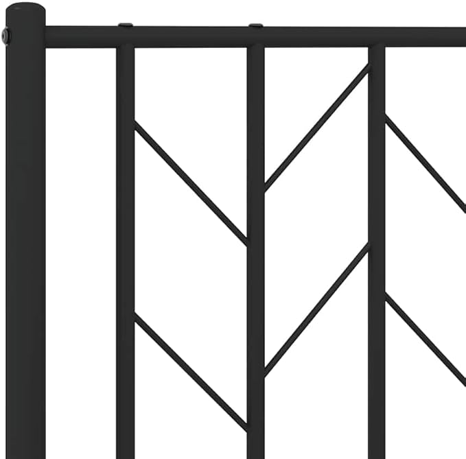 Bed Frame Black Powder-Coated Steel Modern Metal Bed Frame with Headboard, Sturdy Steel Bed with Underbed Storage 39.4 x 78.7 in Sturdy